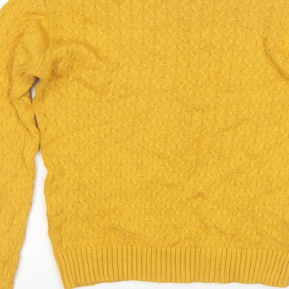 Louche Womens Yellow Round Neck  Viscose Pullover Jumper Size S