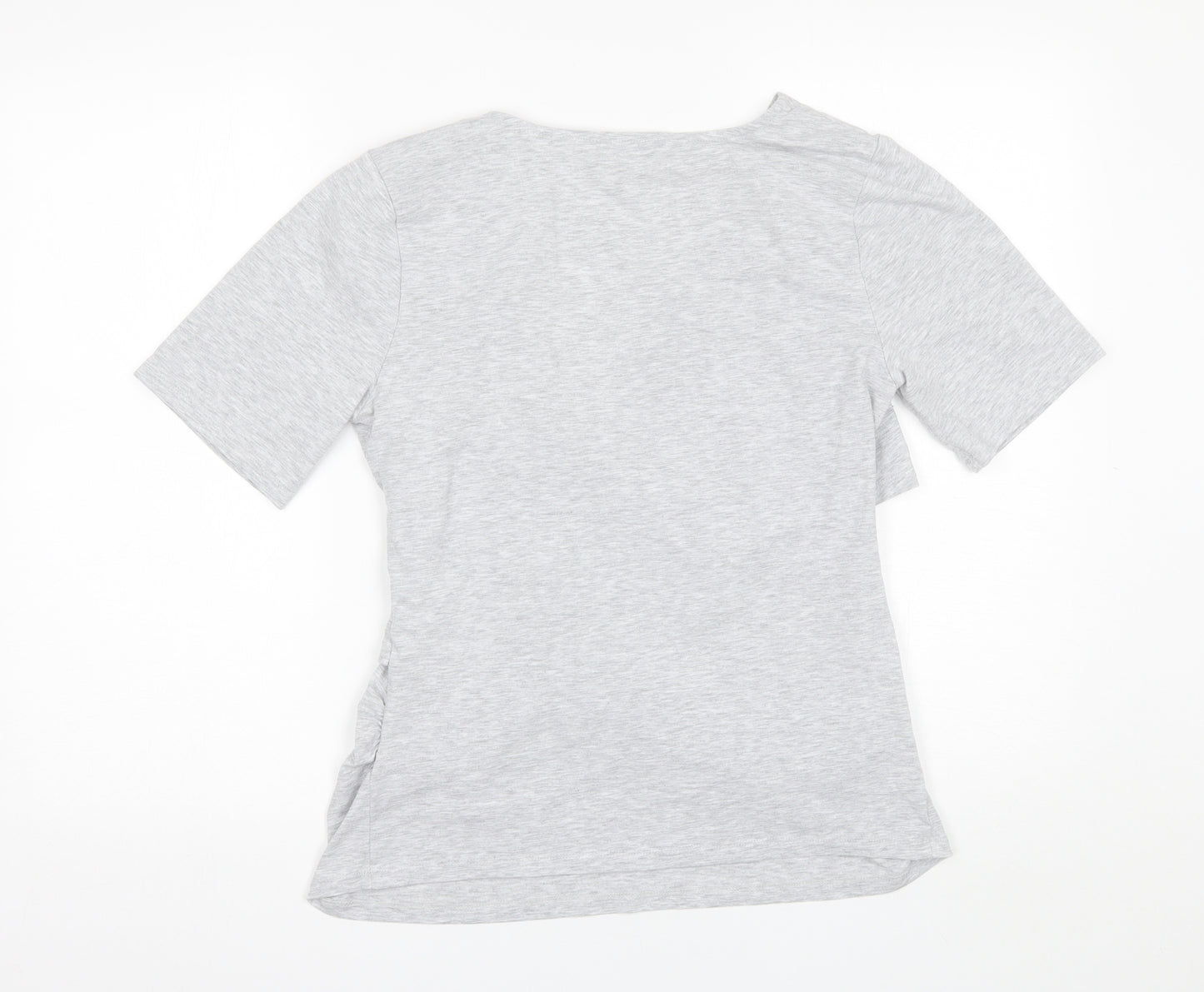 Marks and Spencer Womens Grey  Polyester Basic Blouse Size 14 V-Neck
