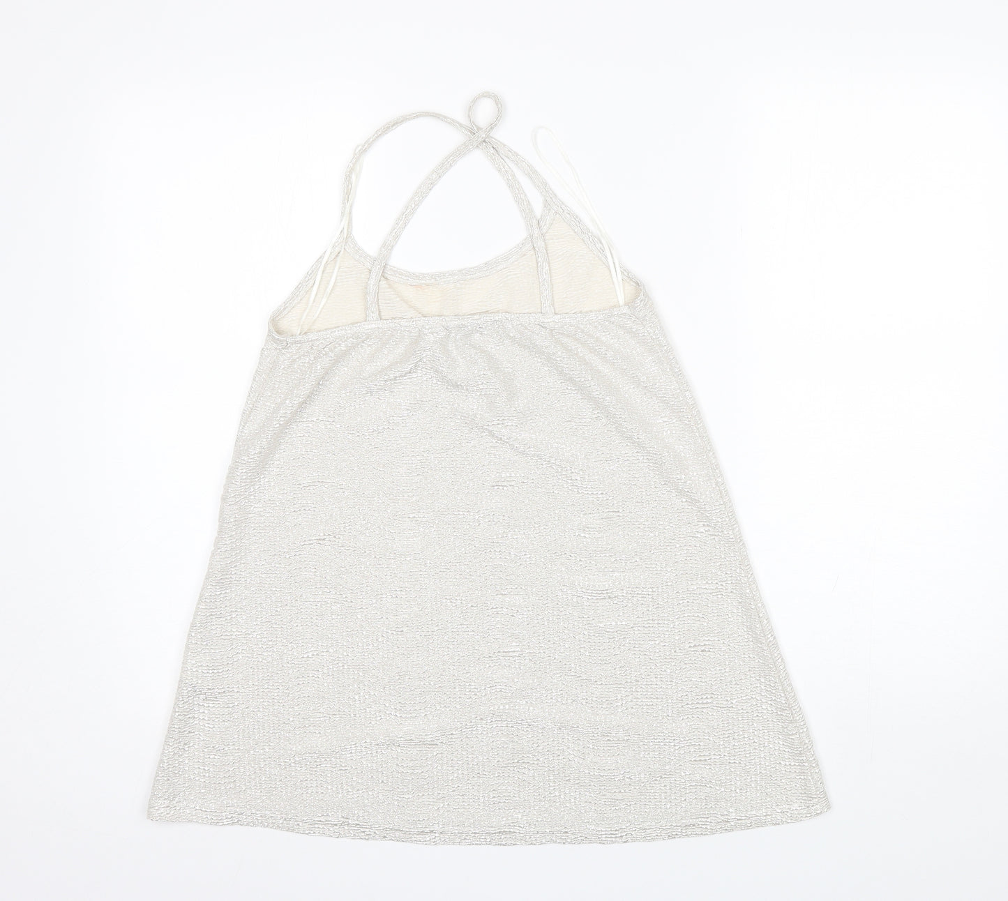 River Island Womens Silver  Polyester Camisole Tank Size 8 Halter