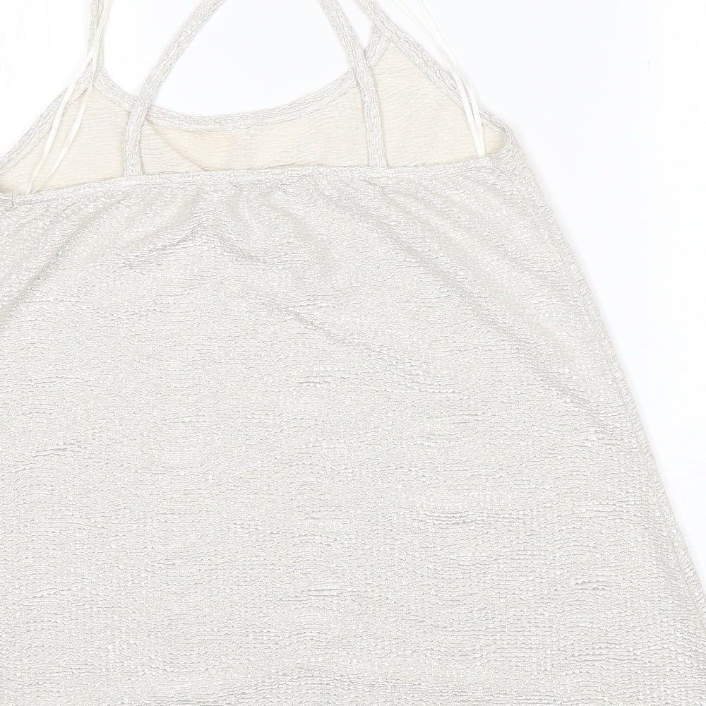 River Island Womens Silver  Polyester Camisole Tank Size 8 Halter