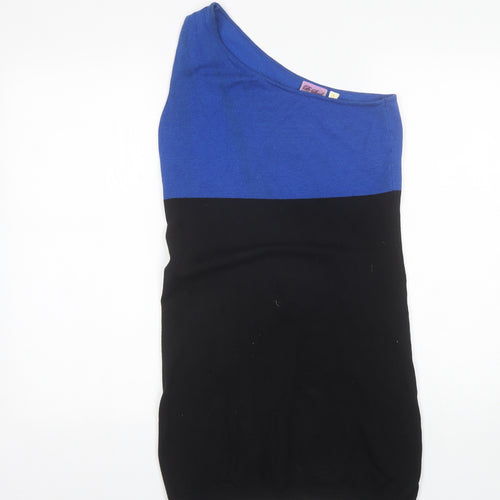 B-Soul Womens Black  Viscose Mini  Size 12  One Shoulder