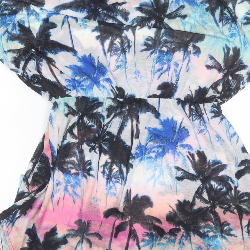 H&M Womens Pink Floral Polyester Sheath  Size S  Round Neck