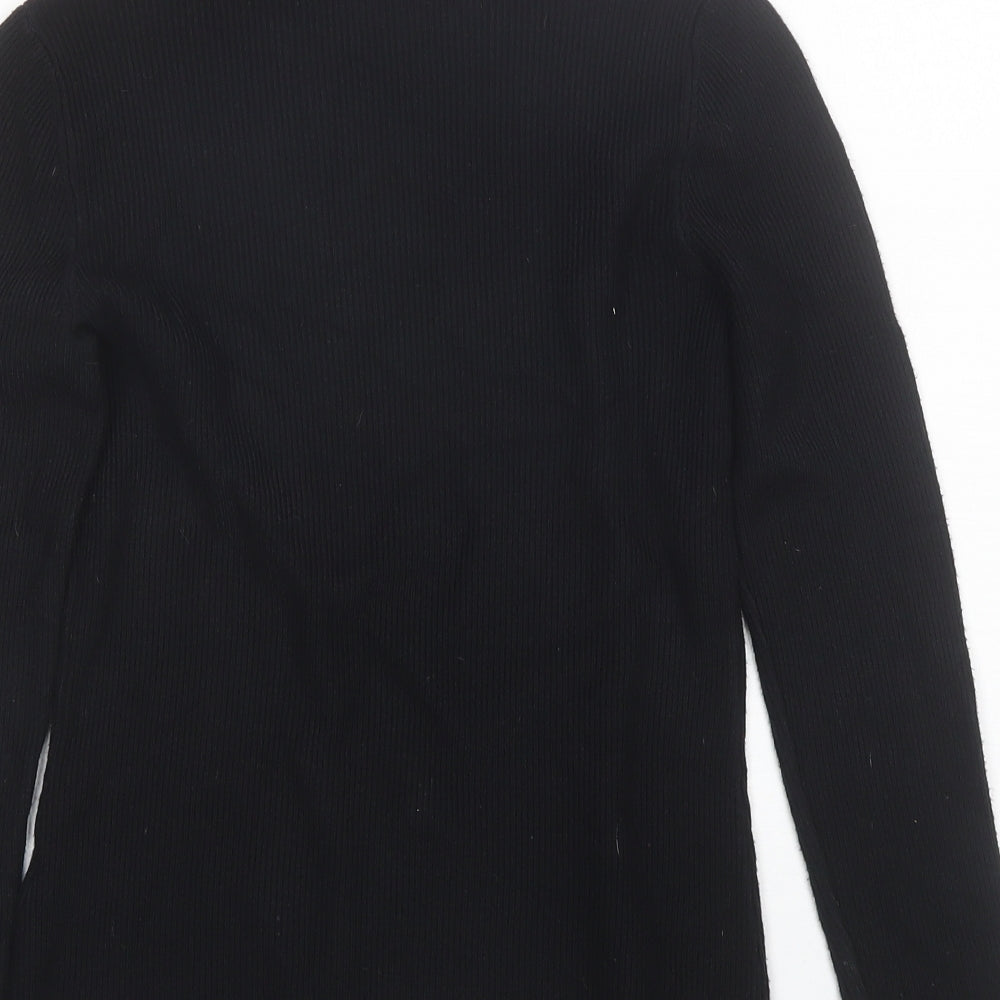 QED London Womens Black Roll Neck  Viscose Pullover Jumper Size M