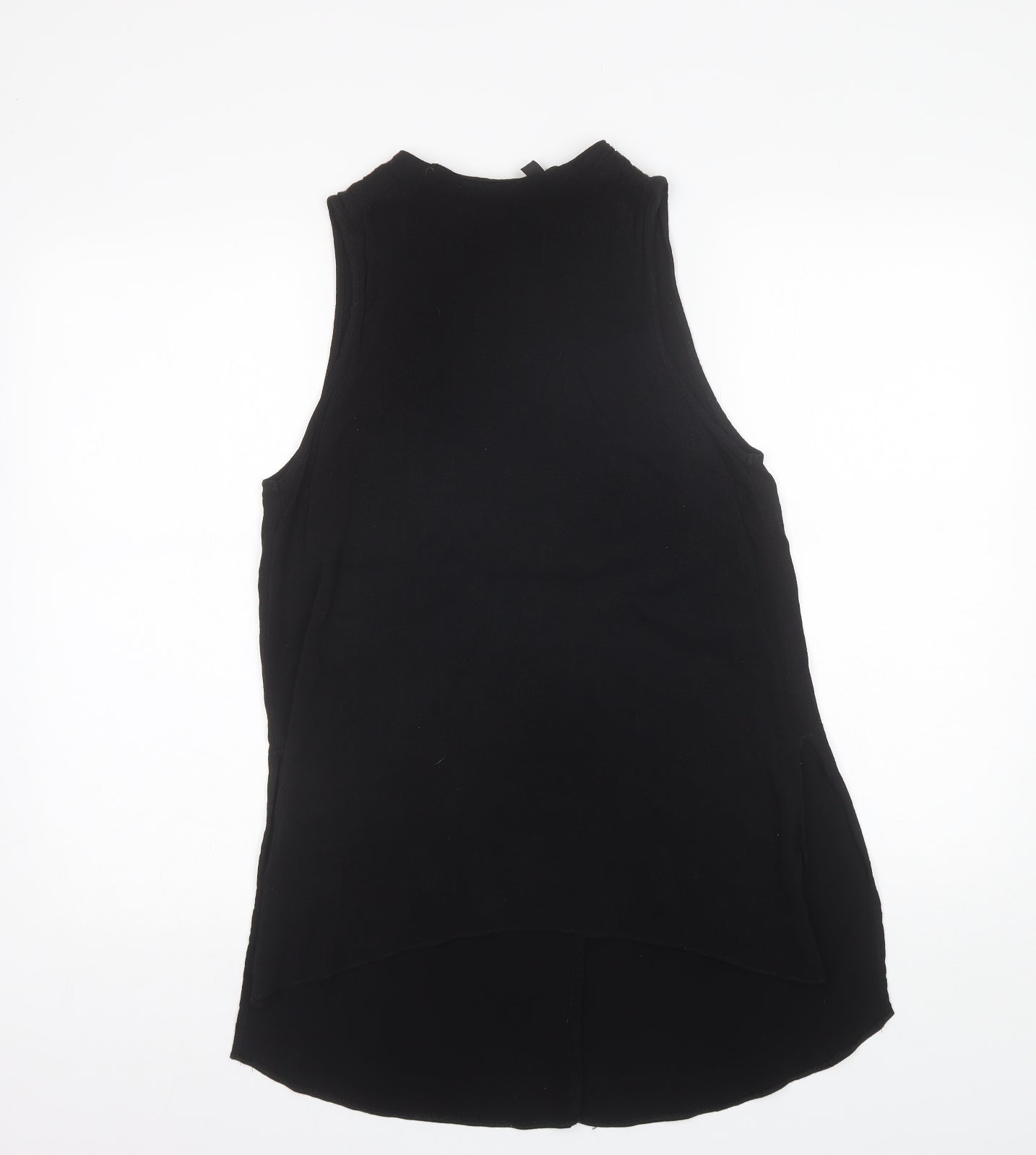 Topshop Womens Black  Viscose Basic Blouse Size 10 Round Neck