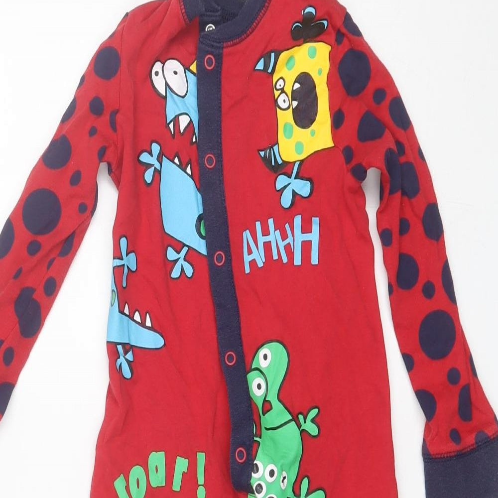 George Boys Red  Cotton  One Piece Size 4-5 Years