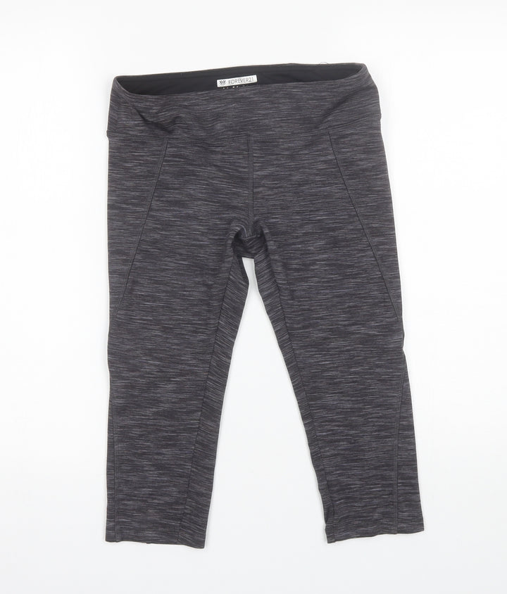FOREVER 21 Womens Grey Polyester Blend Compression Leggings Size M L17 in Regular