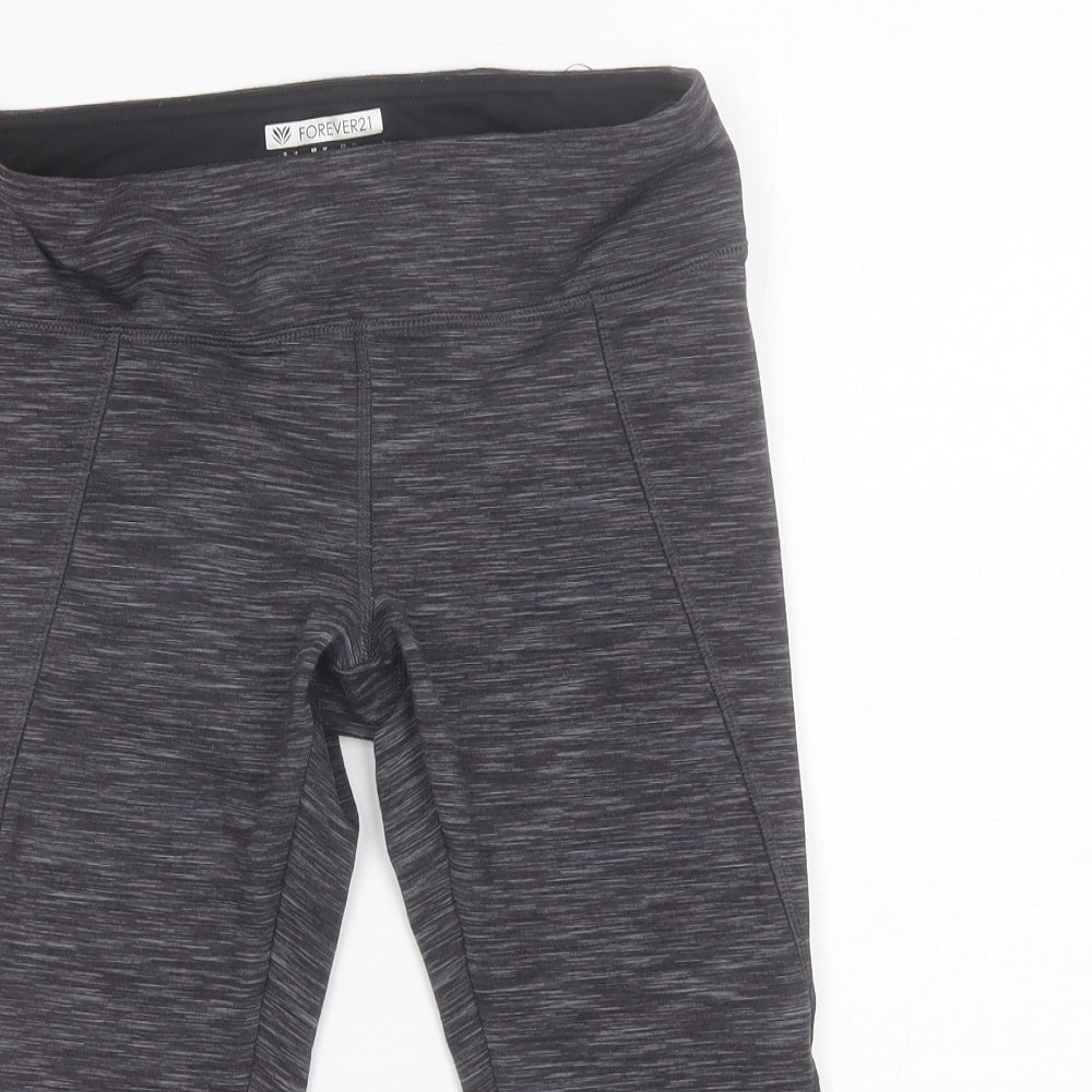 FOREVER 21 Womens Grey  Polyester Blend Compression Leggings Size M L17 in Regular