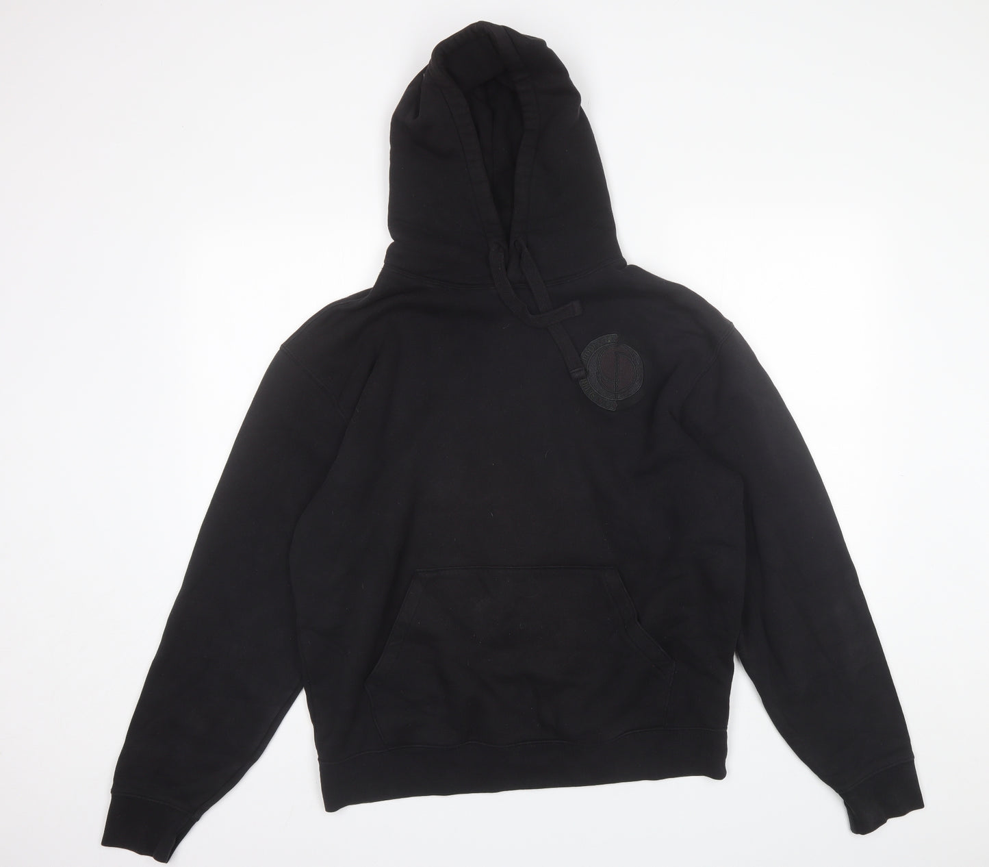 Russell Mens Black  Cotton Pullover Hoodie Size L