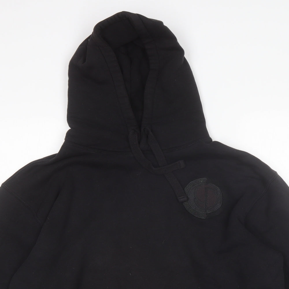 Russell Mens Black  Cotton Pullover Hoodie Size L