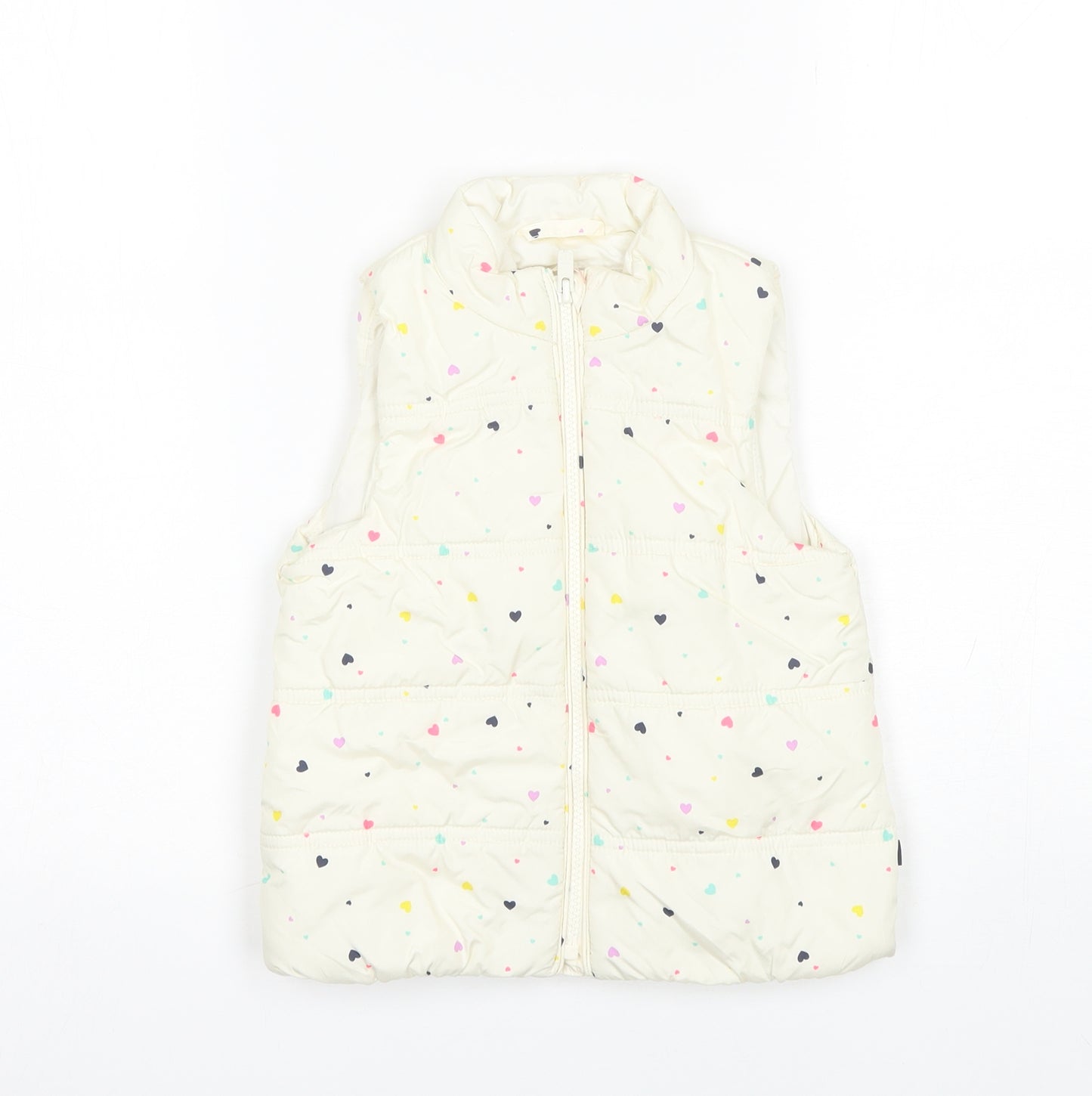 Gap Girls White Polka Dot  Gilet Jacket Size 4 Years