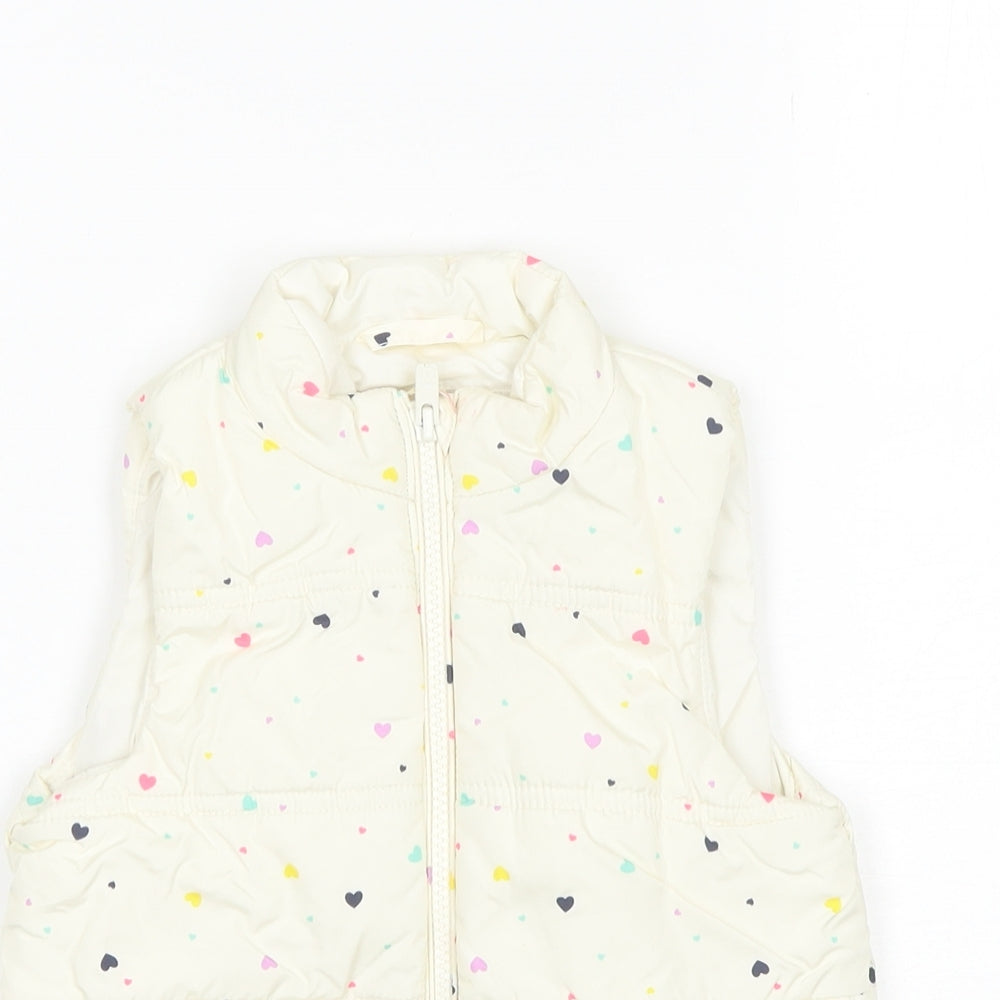 Gap Girls White Polka Dot  Gilet Jacket Size 4 Years