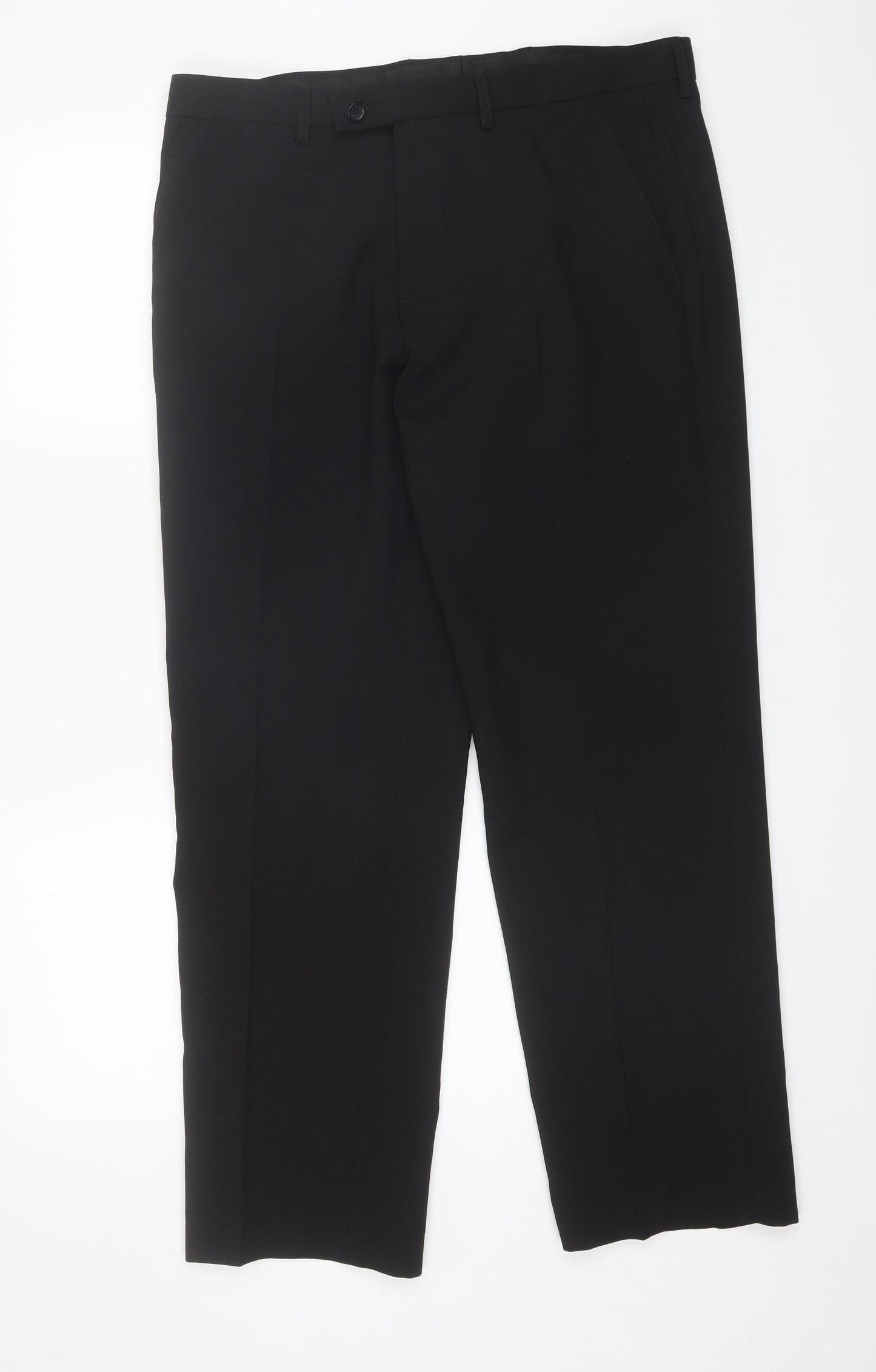 George Mens Black  Polyester Dress Pants Trousers Size 36 L29 in Regular  - Short length