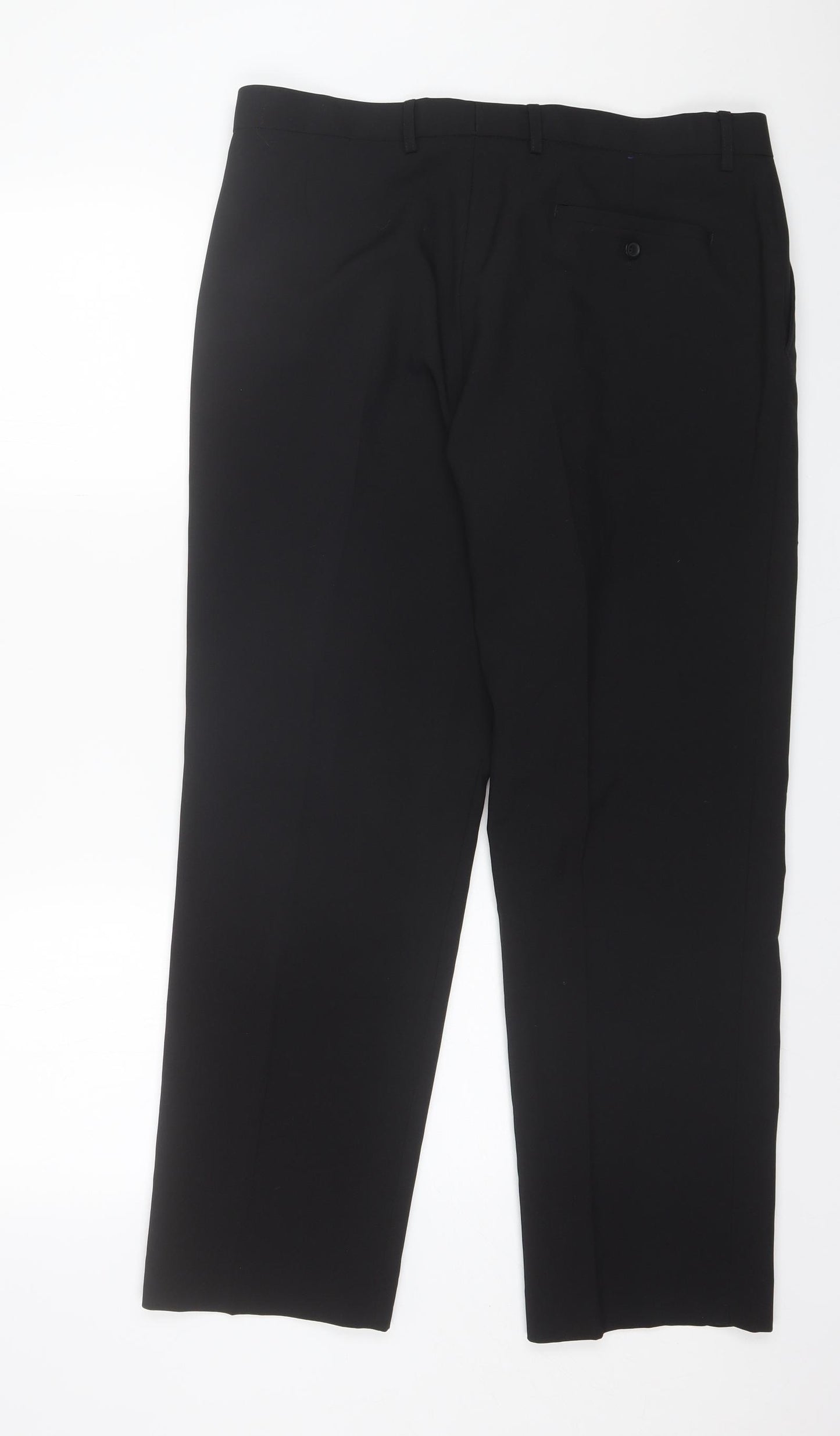 George Mens Black  Polyester Dress Pants Trousers Size 36 L29 in Regular  - Short length