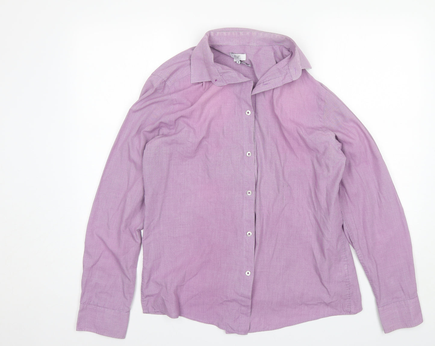F&F Mens Purple  Polyester  Dress Shirt Size 16 Collared