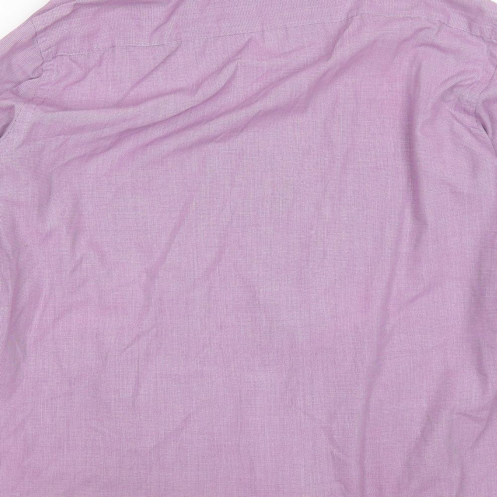 F&F Mens Purple  Polyester  Dress Shirt Size 16 Collared