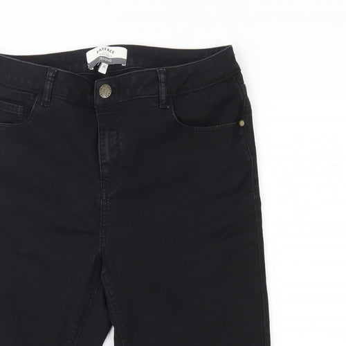 Fat Face Womens Black  Cotton Cropped Trousers Size 16  Regular  - Jegging
