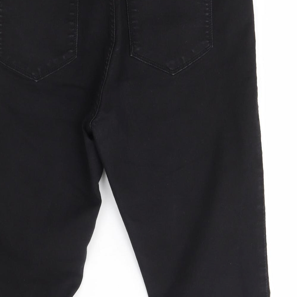 Fat Face Womens Black  Cotton Cropped Trousers Size 16  Regular  - Jegging