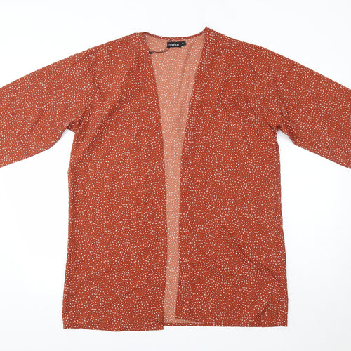 Boohoo Womens Orange V-Neck  Polyester Cardigan Jumper Size M