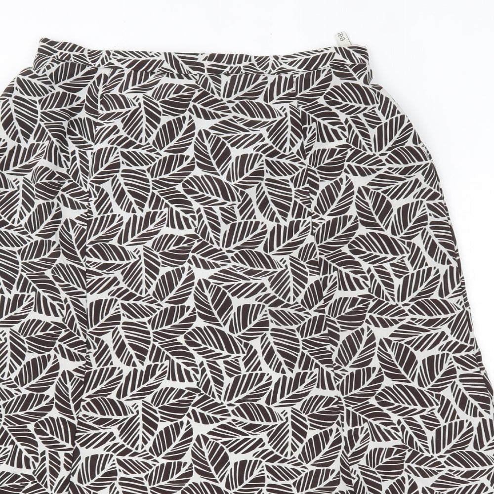 Eastex Womens Brown Floral Polyester A-Line Skirt Size 12