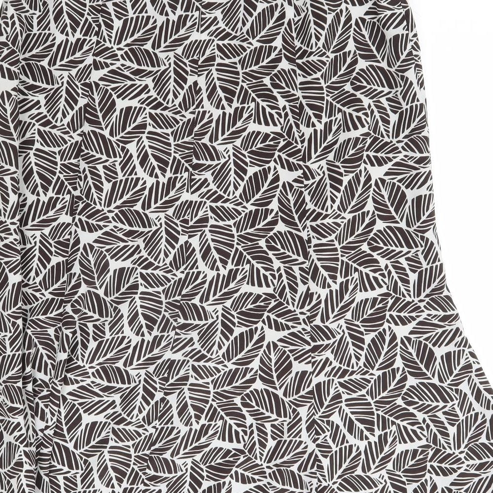 Eastex Womens Brown Floral Polyester A-Line Skirt Size 12