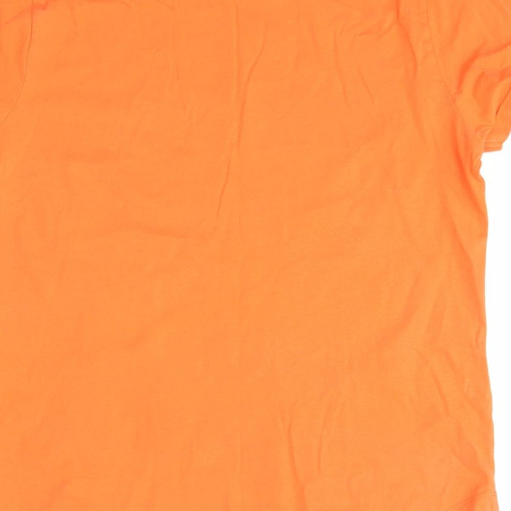 Peacocks Womens Orange  100% Cotton Basic T-Shirt Size 14 Round Neck