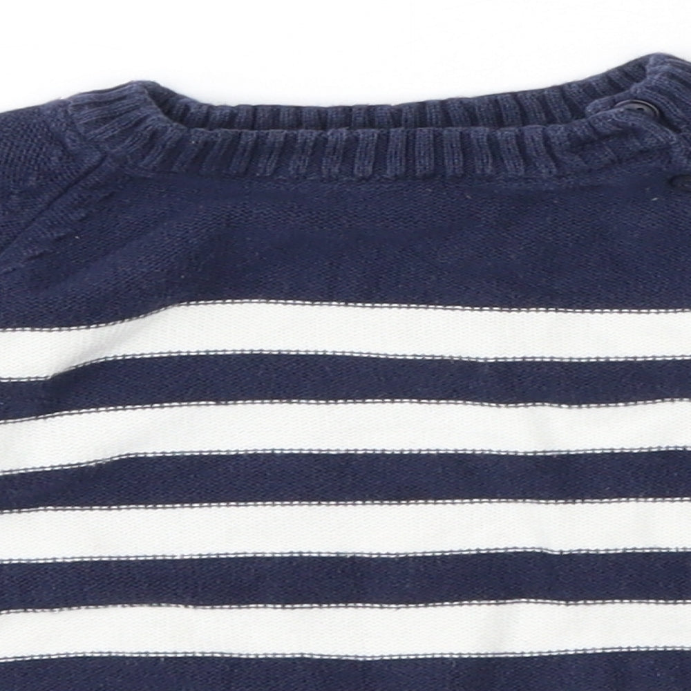 H&M Baby Blue Striped 100% Cotton Pullover Jumper Size 9-12 Months