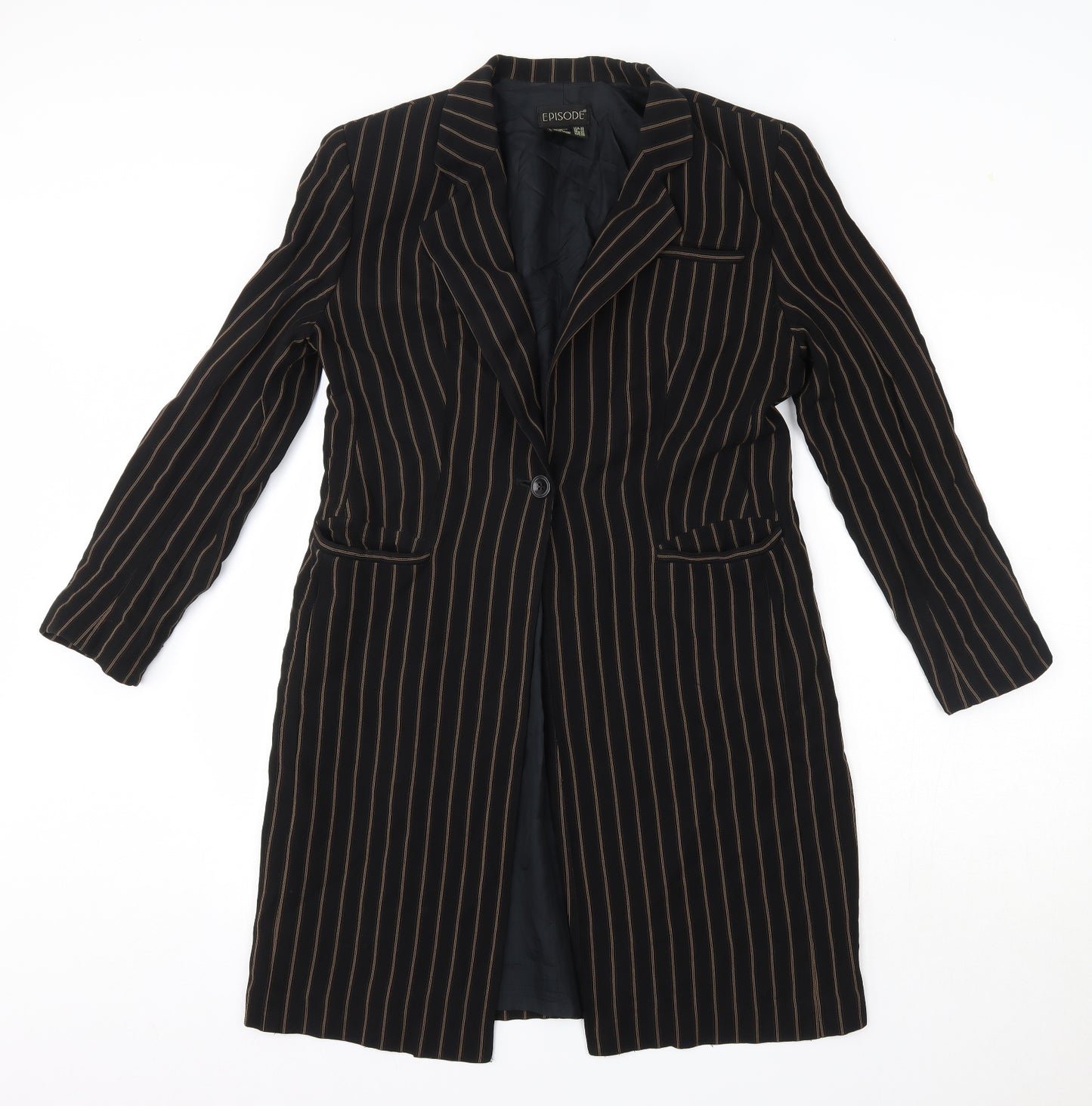 Episode Womens Black Striped  Jacket  Size 12