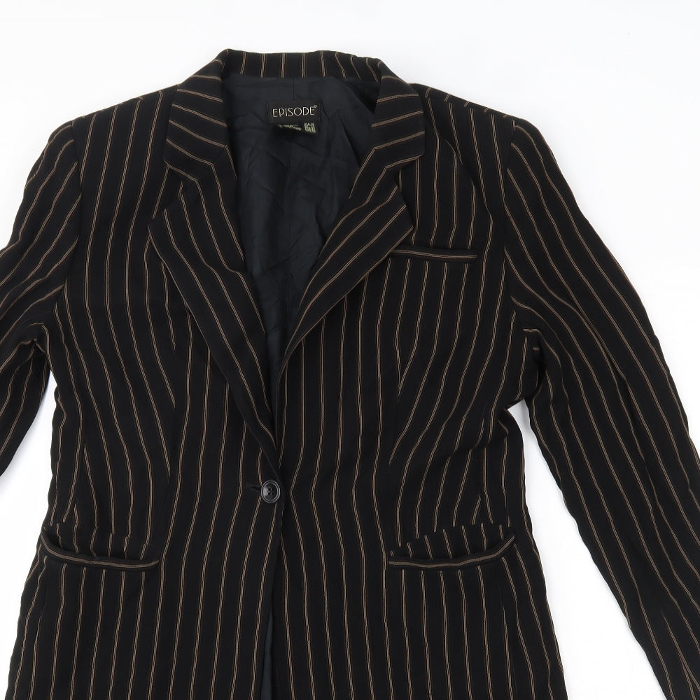 Episode Womens Black Striped  Jacket  Size 12