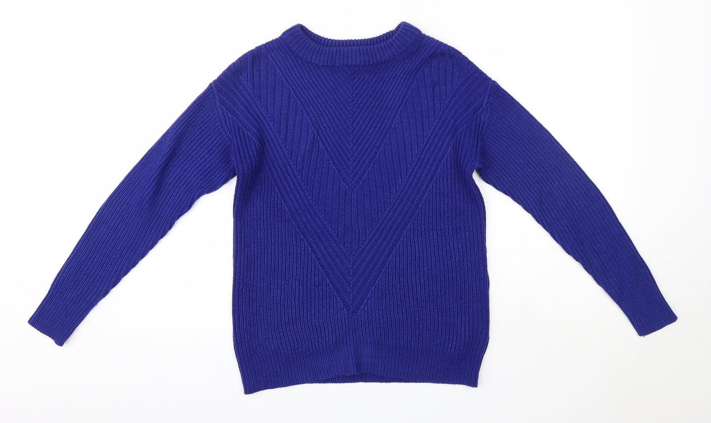 Dorothy Perkins Womens Blue Round Neck  Acrylic Pullover Jumper Size 6