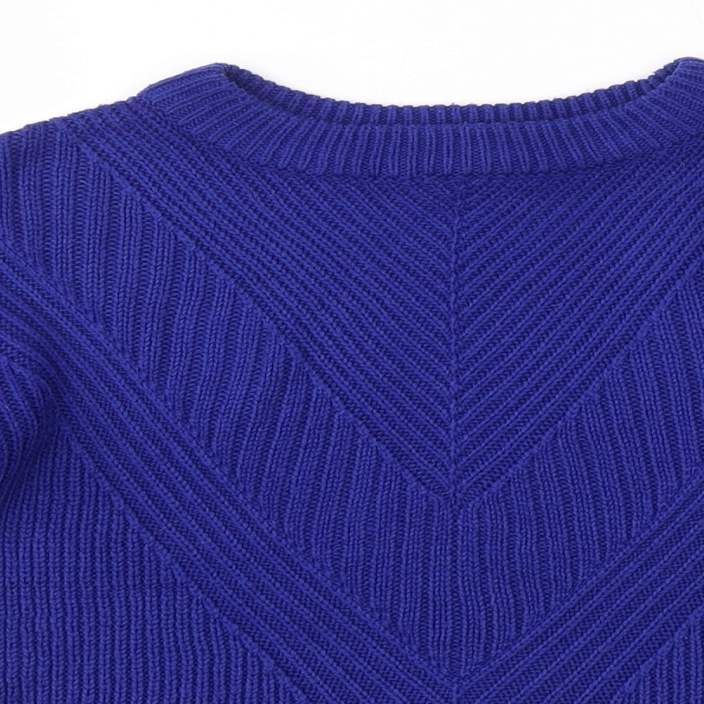 Dorothy Perkins Womens Blue Round Neck  Acrylic Pullover Jumper Size 6