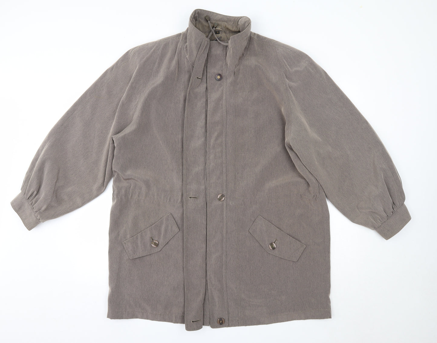 Telemac Womens Grey   Overcoat Coat Size 16   - Gold