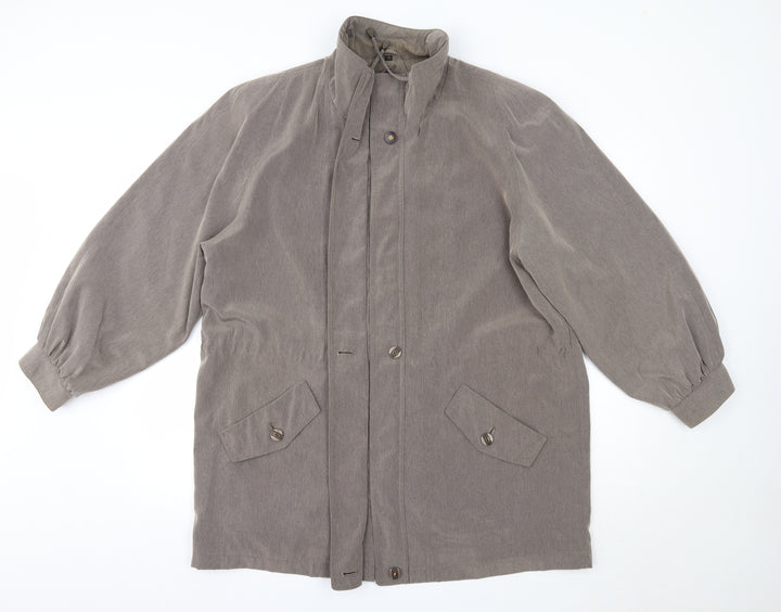 Telemac Womens Grey   Overcoat Coat Size 16   - Gold