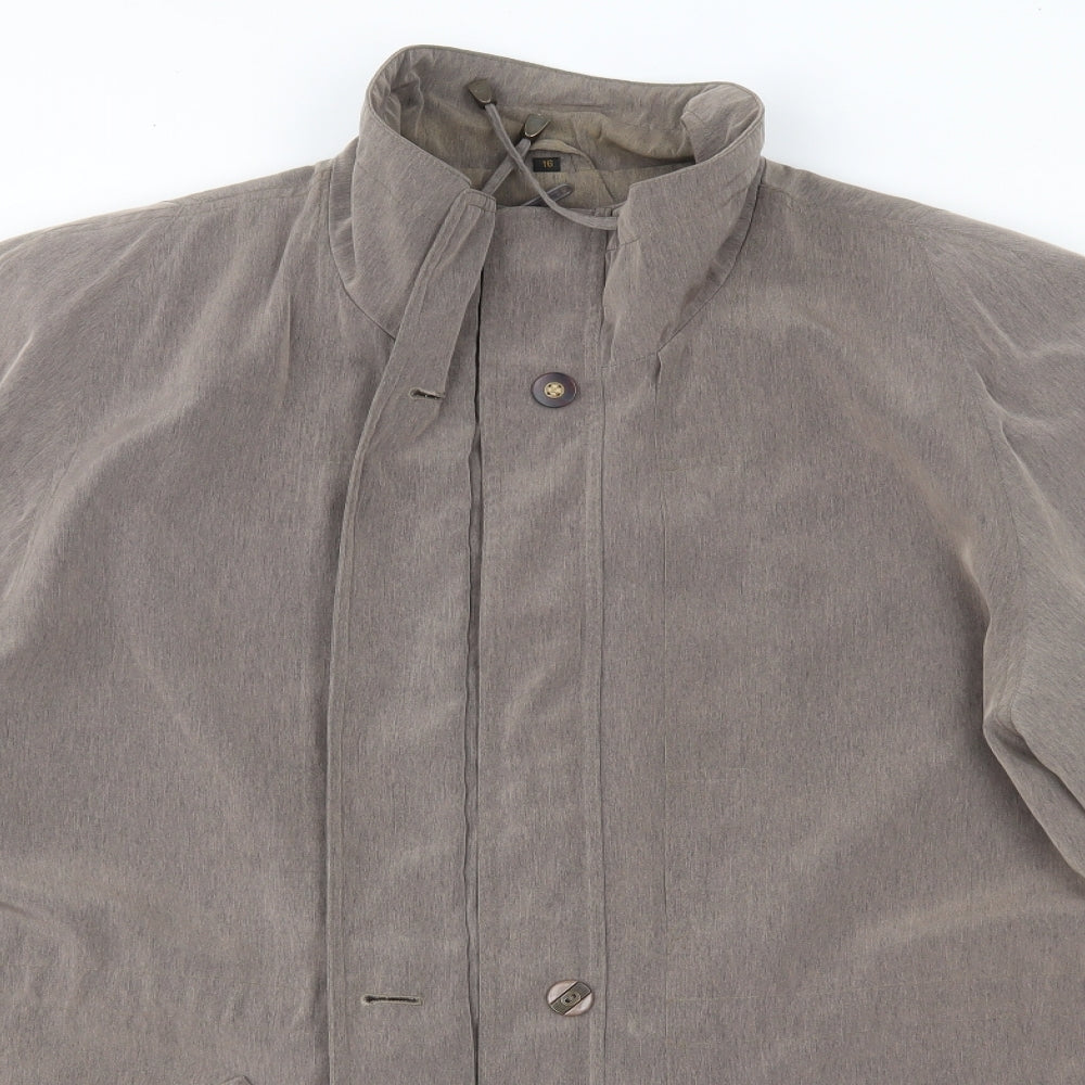 Telemac Womens Grey   Overcoat Coat Size 16   - Gold