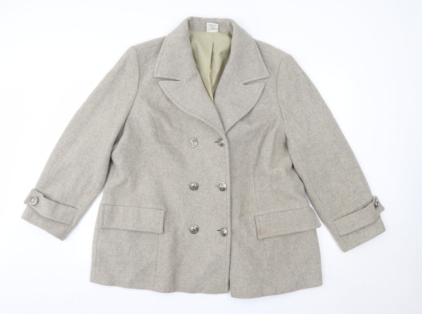Classics Womens Grey   Overcoat Coat Size 20
