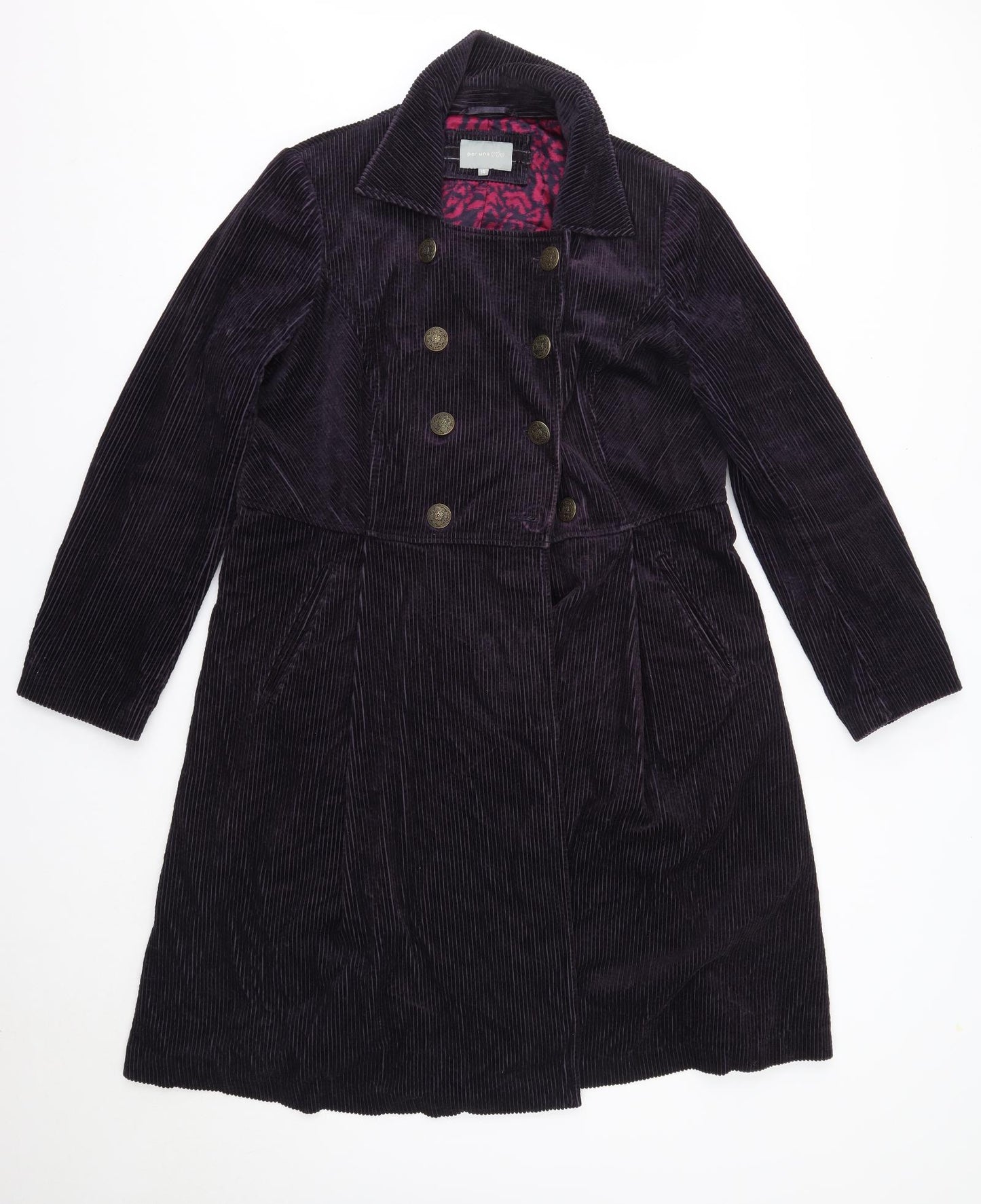 M&S Womens Purple   Overcoat Coat Size 16