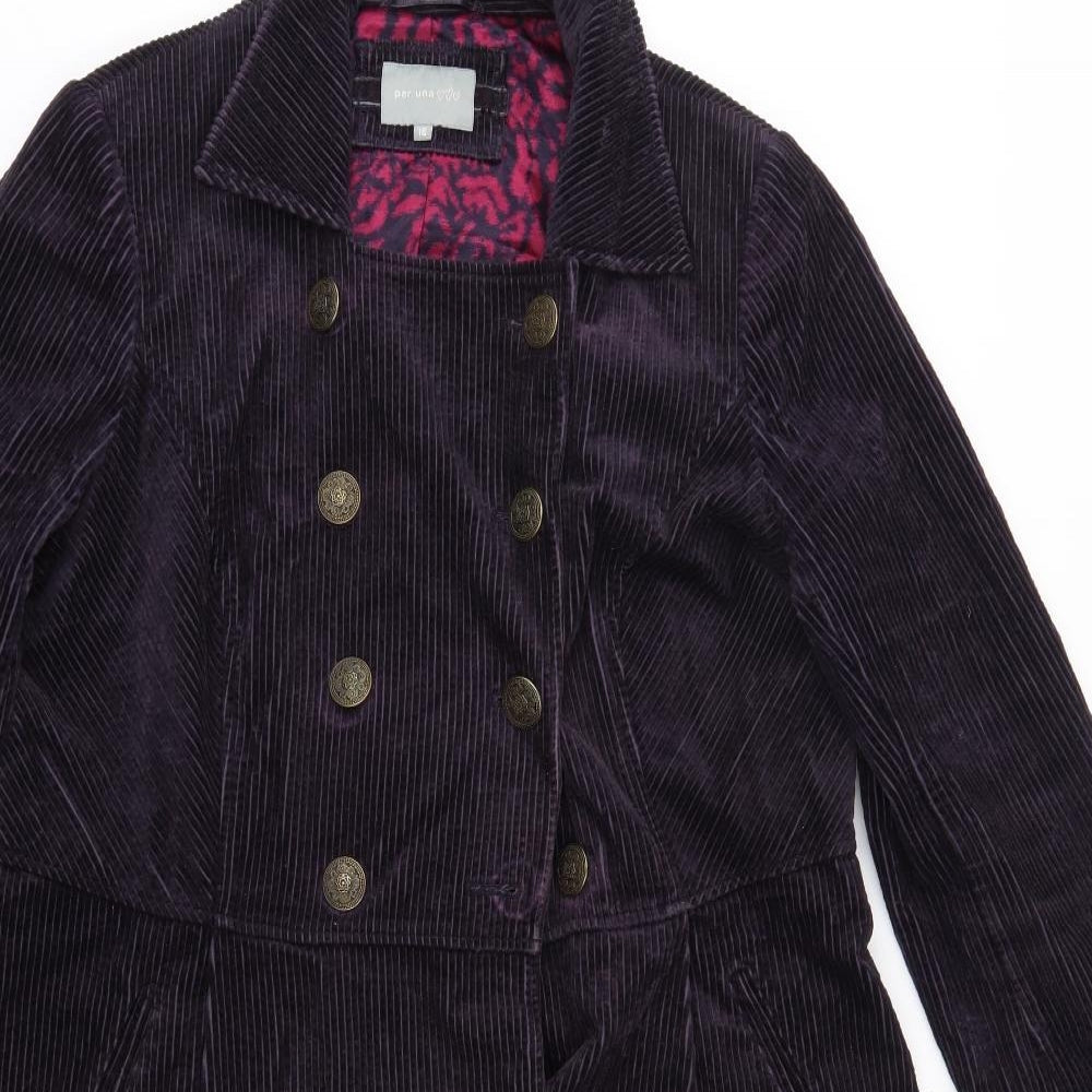 M&S Womens Purple   Overcoat Coat Size 16