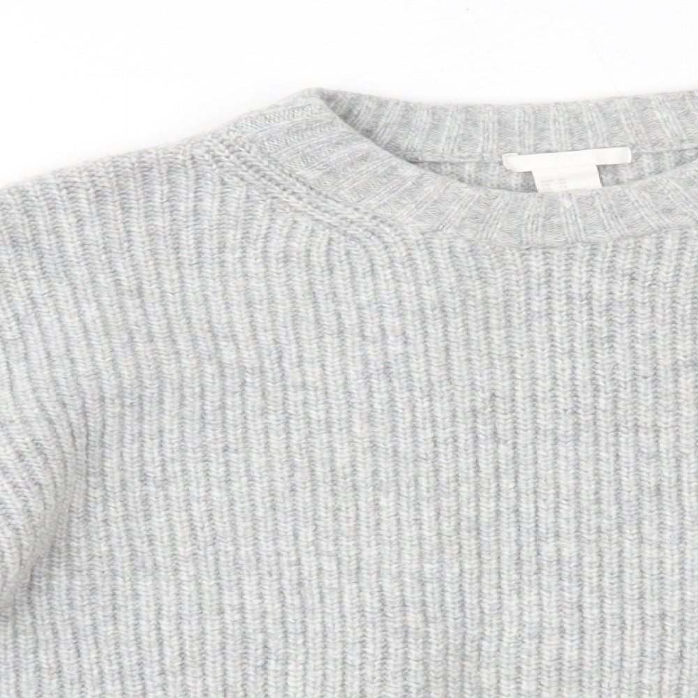 H&M Womens Grey High Neck  Acrylic Pullover Jumper Size XS