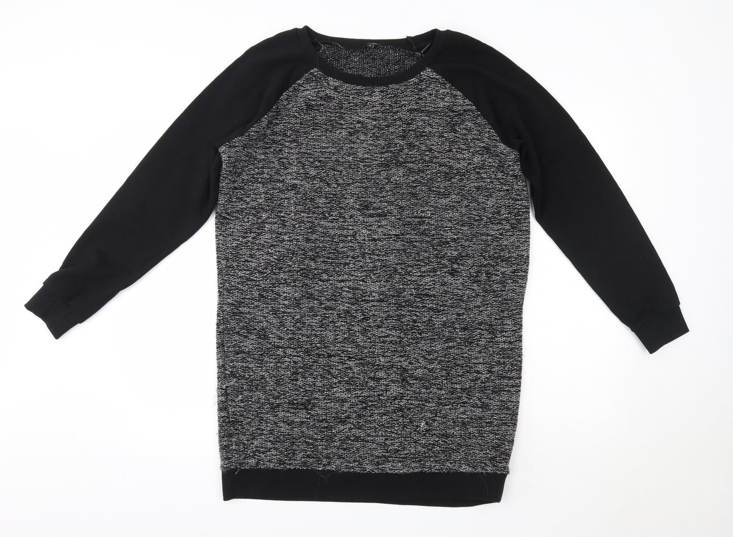 River Island Womens Grey Round Neck  Acrylic Pullover Jumper Size 12