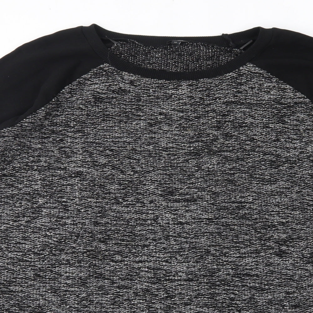 River Island Womens Grey Round Neck  Acrylic Pullover Jumper Size 12