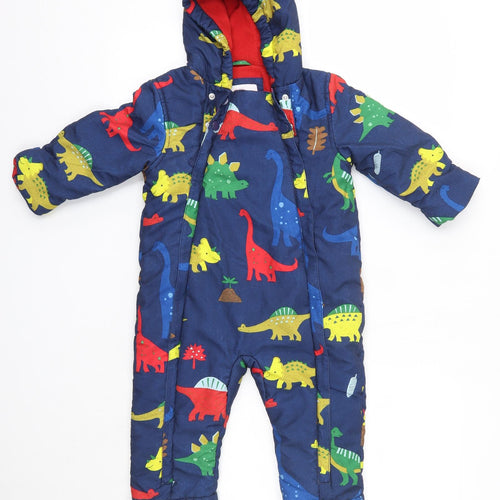 M&S Baby Multicoloured   Jacket Snowsuit Size 18-24 Months    - Dinosaurs