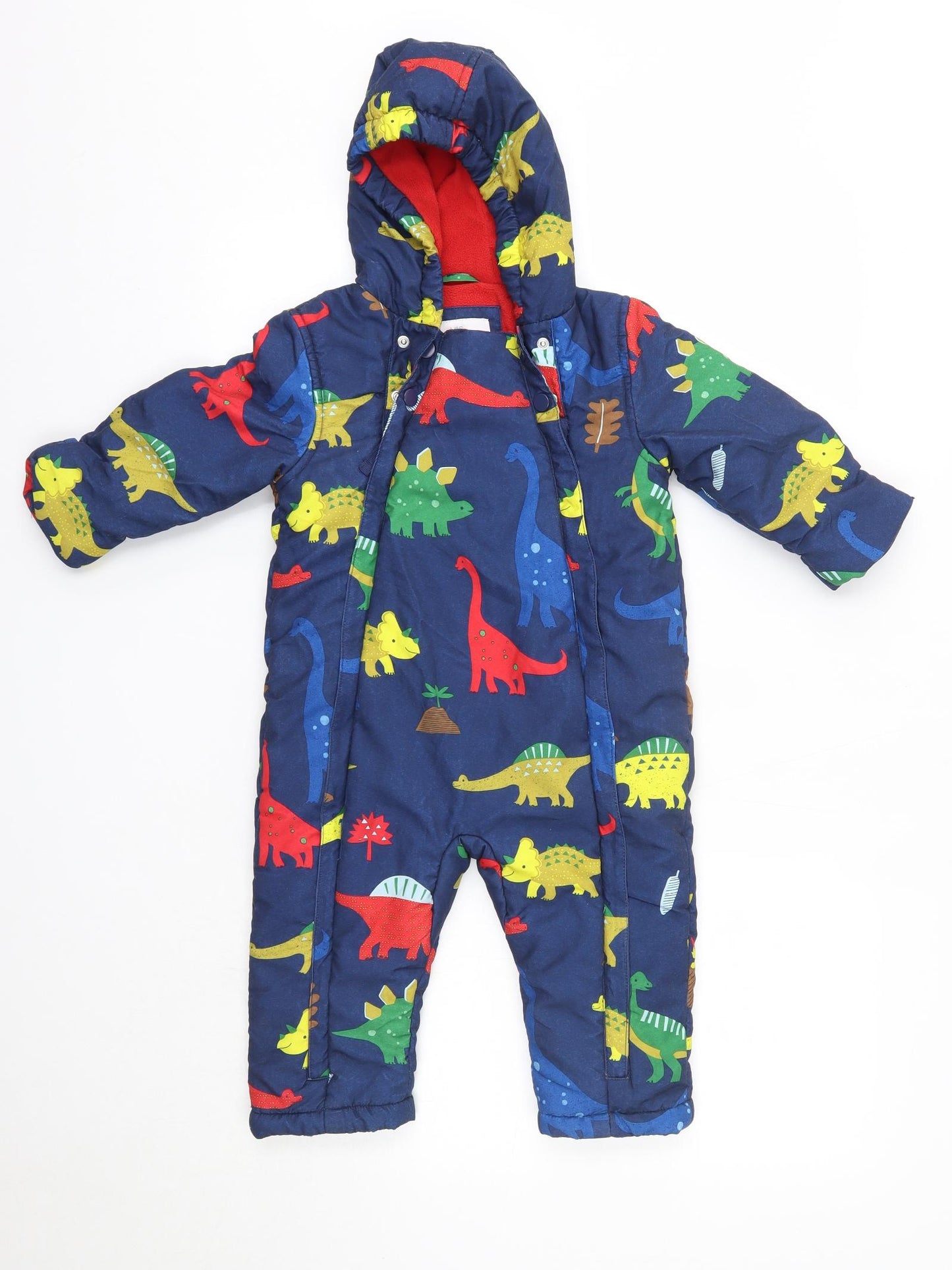 M&S Baby Multicoloured   Jacket Snowsuit Size 18-24 Months    - Dinosaurs