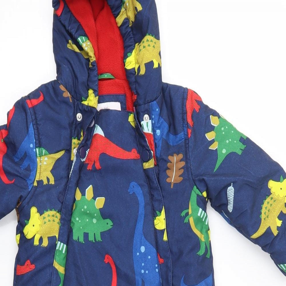 M&S Baby Multicoloured   Jacket Snowsuit Size 18-24 Months    - Dinosaurs