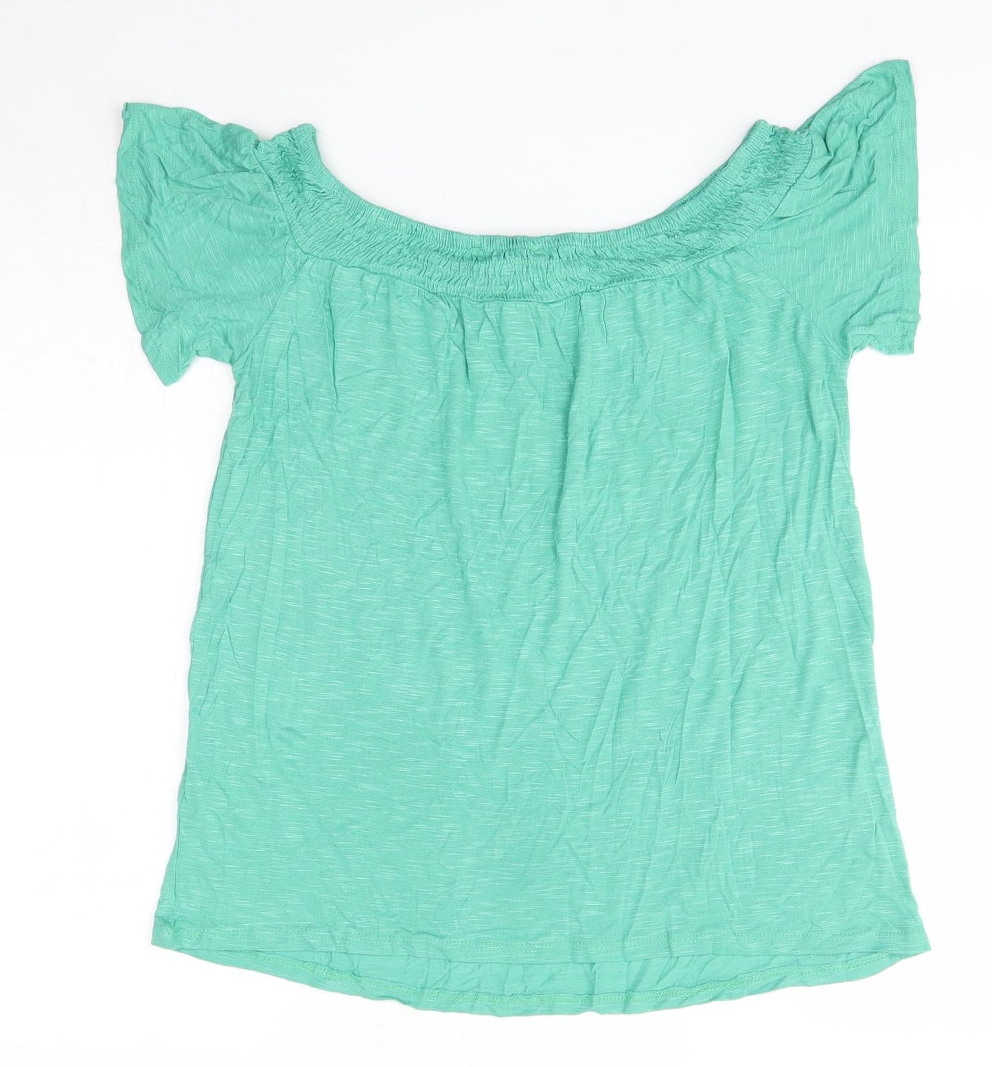 George Womens Green  Viscose Basic Blouse Size 10 Off the Shoulder