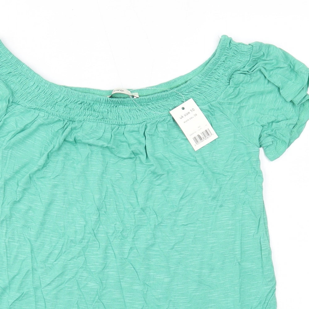 George Womens Green  Viscose Basic Blouse Size 10 Off the Shoulder