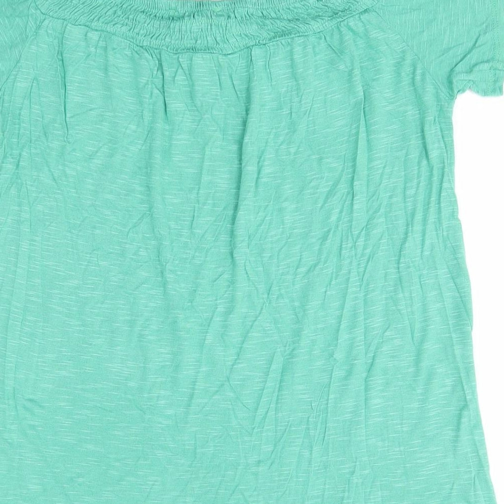 George Womens Green  Viscose Basic Blouse Size 10 Off the Shoulder