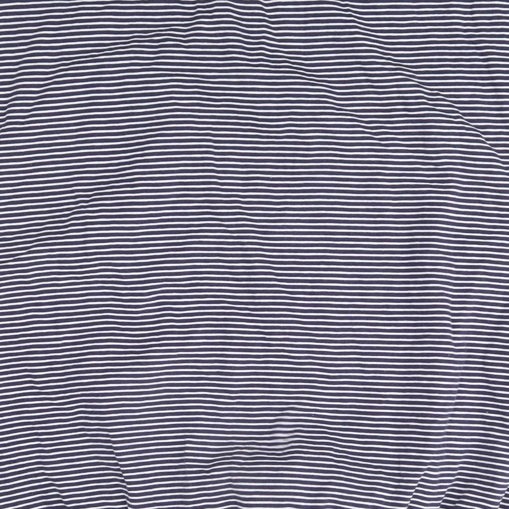 NEXT Womens Blue Striped 100% Cotton Basic T-Shirt Size 22 Round Neck