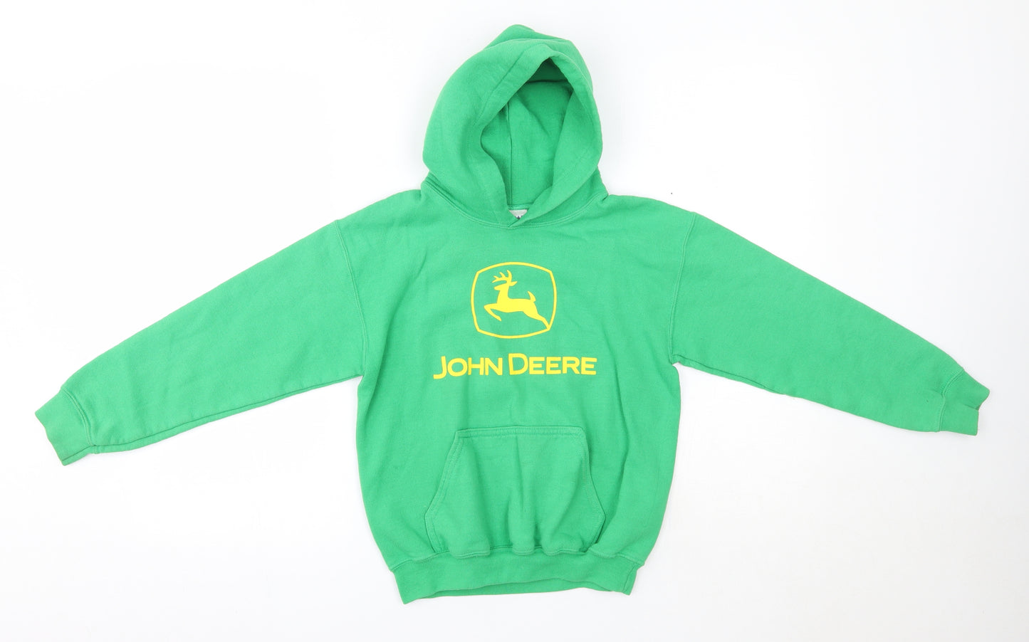 Gildan Boys Green  Cotton Pullover Hoodie Size M   - John Deere