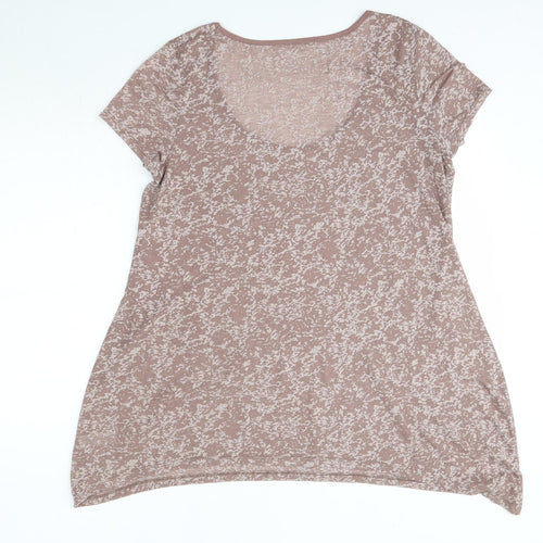 M&Co Womens Brown  Polyester Basic Blouse Size XL Round Neck