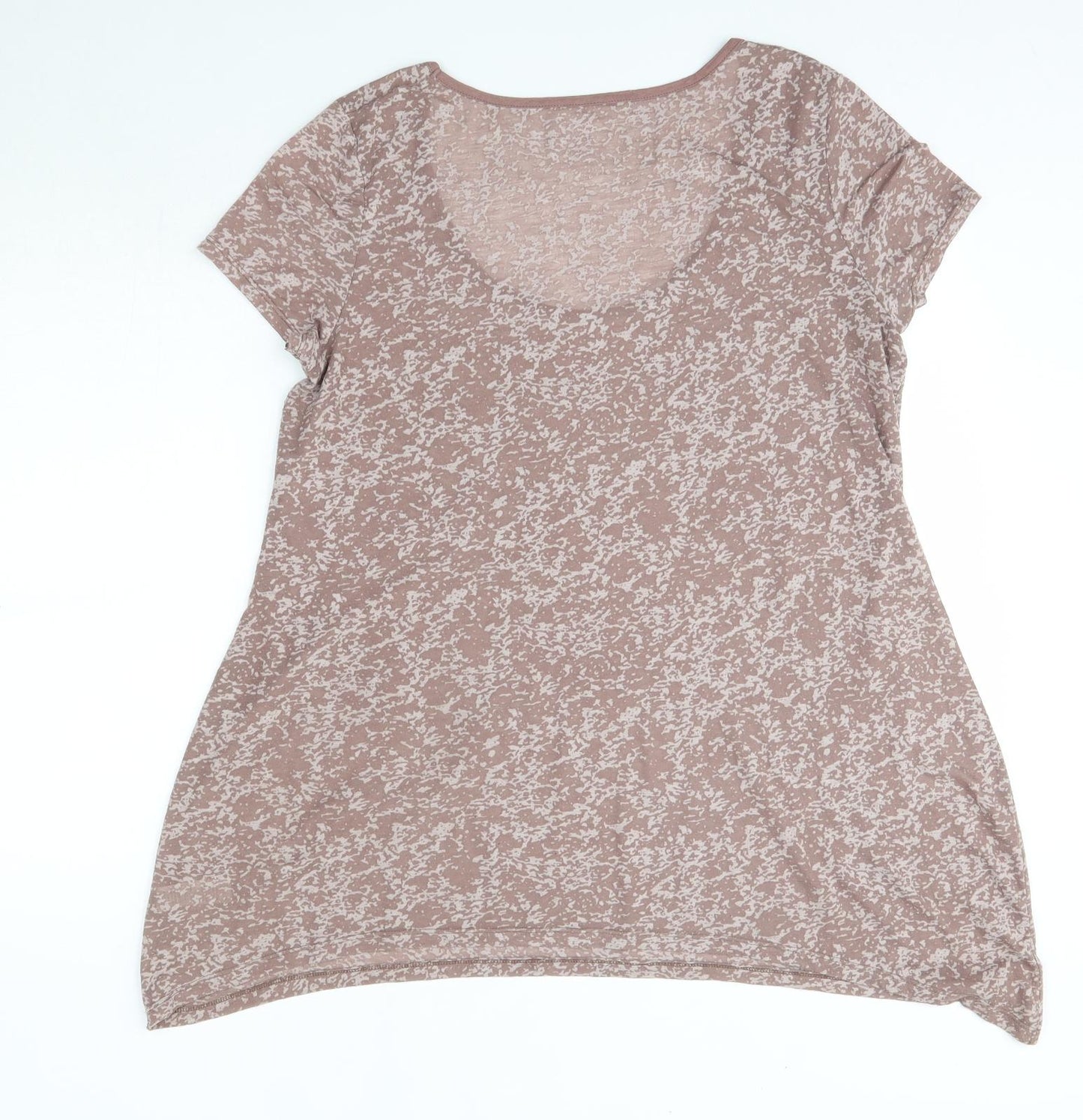 M&Co Womens Brown  Polyester Basic Blouse Size XL Round Neck