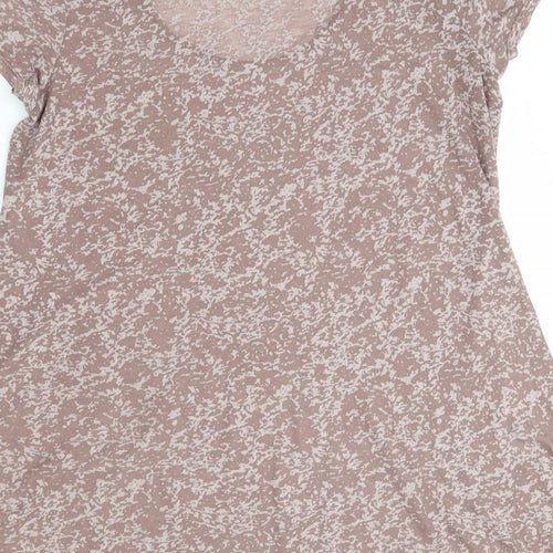 M&Co Womens Brown  Polyester Basic Blouse Size XL Round Neck